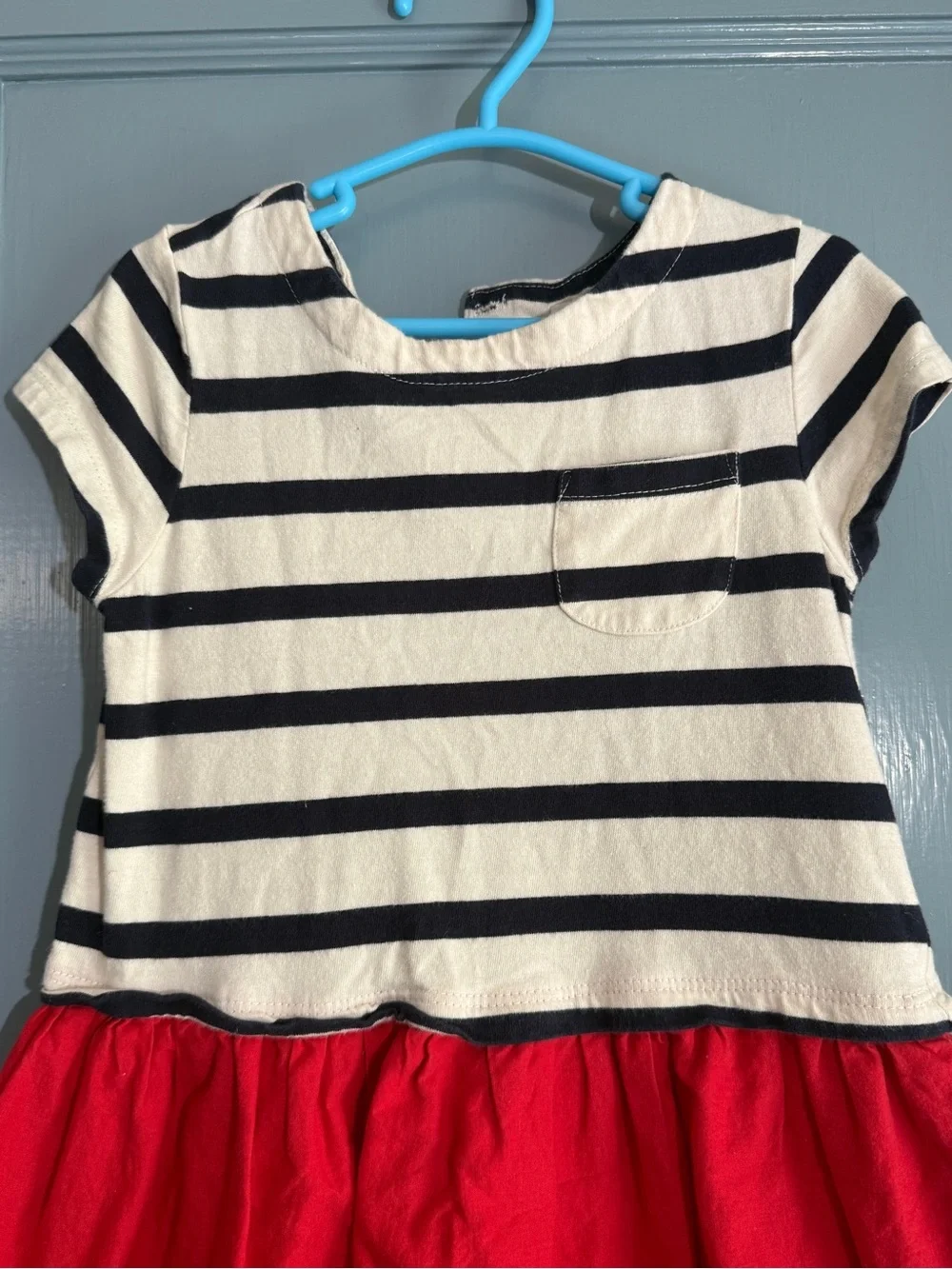 Striped Top with Red Skirt Kids Dress